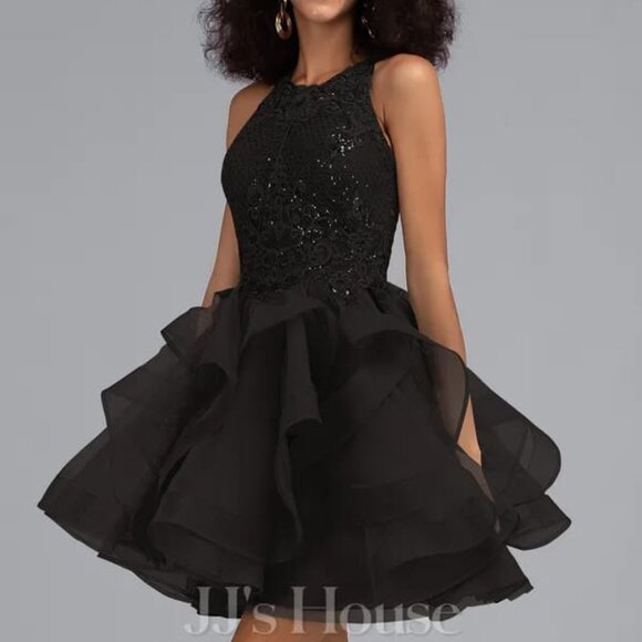 JJ's House Black Dress Short Tulle - Picture 1 of 7
